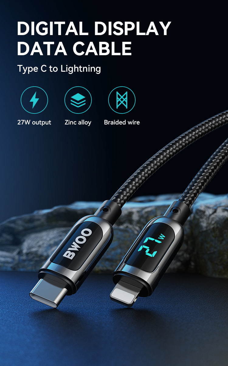 Nylon Braided 27W Fast Charging Type-C to iPhone Cable