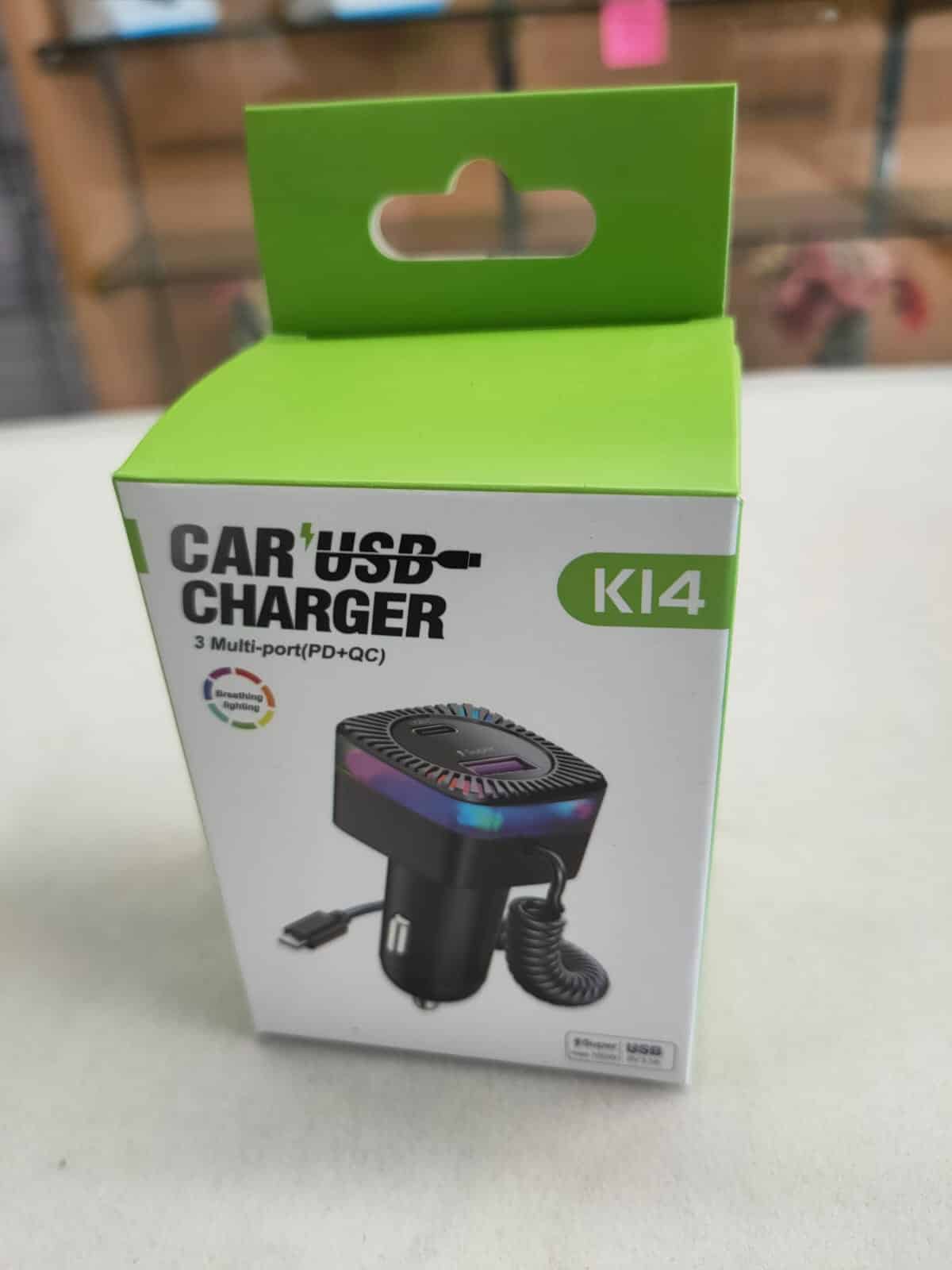 Chargeur de voiture rapide à deux ports 38 W avec USB-C et QC 3.0 